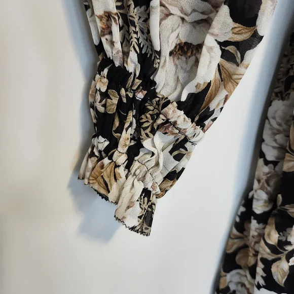 Floral Feminine Ruffle Festival Summer Autumn Dress Size 2 EVERNEW Bold Print - Picture 6 of 8